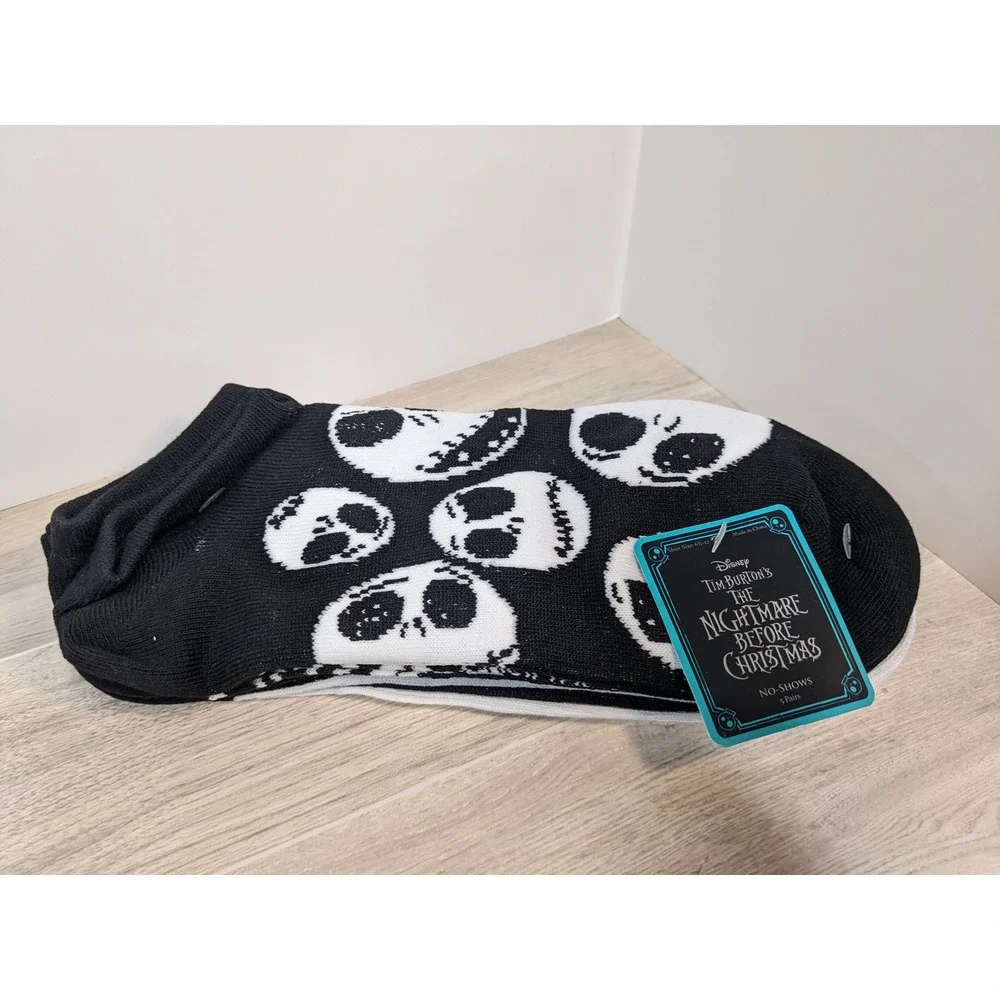 Disney Nightmare Before Christmas Jack Skellington No Show Socks 5 Pair NWT XL